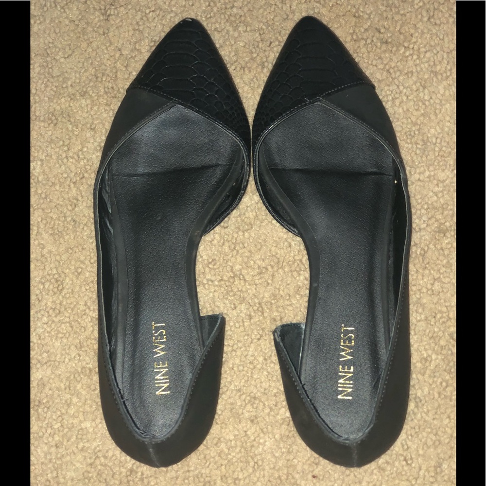Nine West Black Flats w/purse